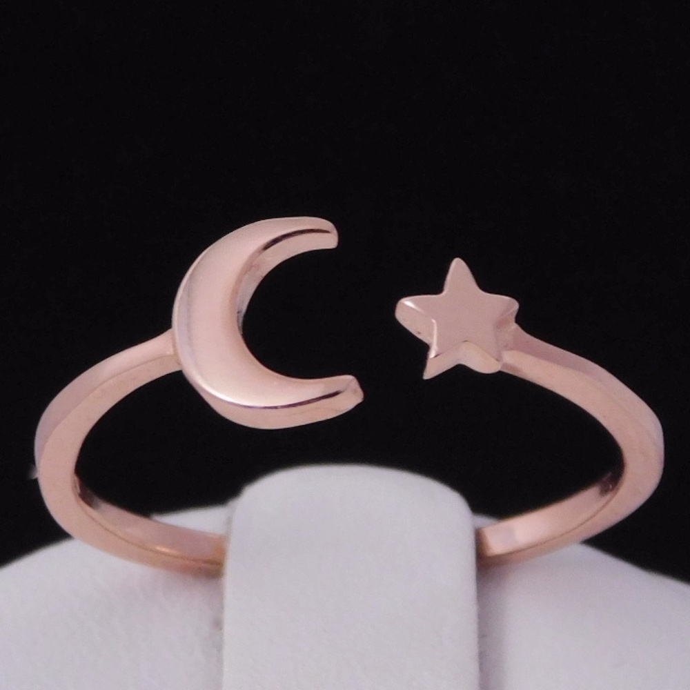 You are My Moon & Stars Rose Gold Vermeil Ring